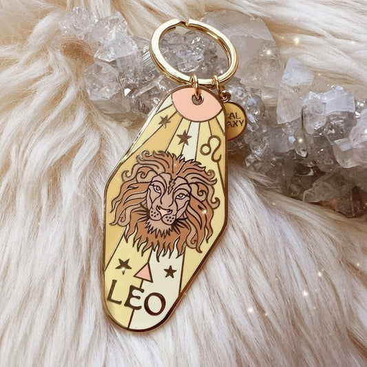 Zodiac Motel Keychain – Vintage Astrology Sign Gift V Boutique Studio