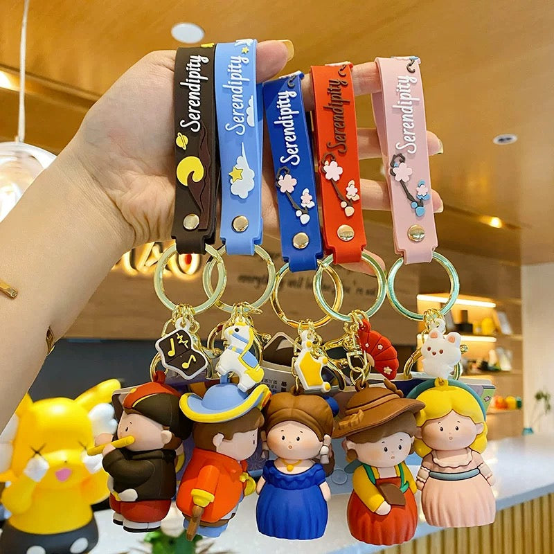 Classic Art Cartoon Keychain – Cute Vintage Characters V Boutique Studio