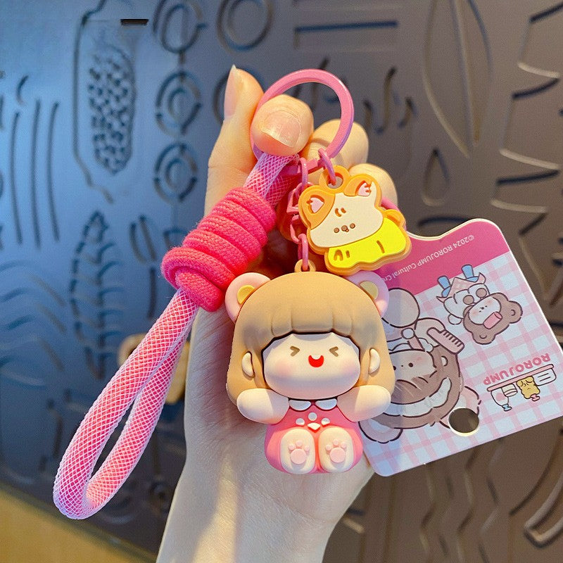 Cute Girl Doll Keychain – Adorable Bag Charm Gift