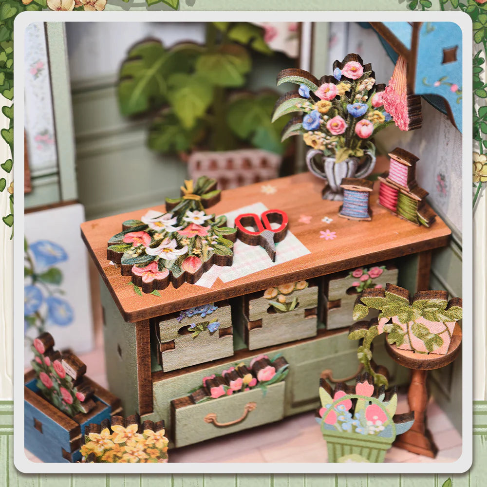 Champs-Élysées Florist – DIY Wooden Miniature Book Nook Kit