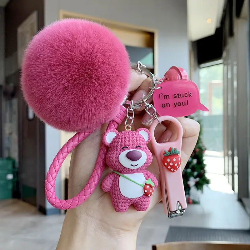 Strawberry Bear Keychain V Boutique Studio-New