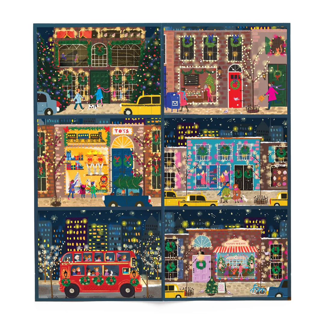 Joy Laforme Winter Lights 12 Days of Puzzles Holiday Countdown Galison