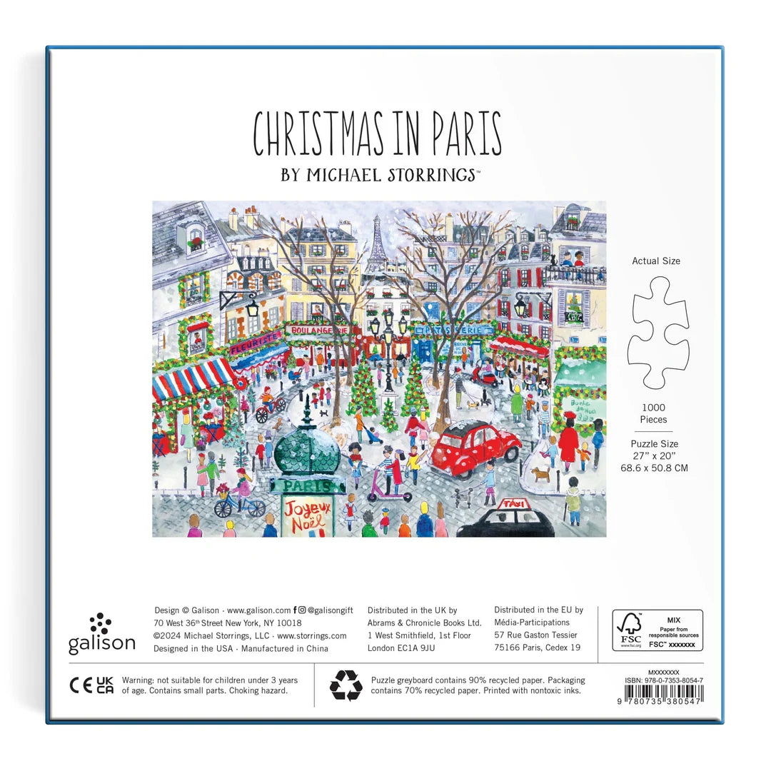 Michael Storrings Christmas in Paris 1000 Piece Foil Puzzle Galison