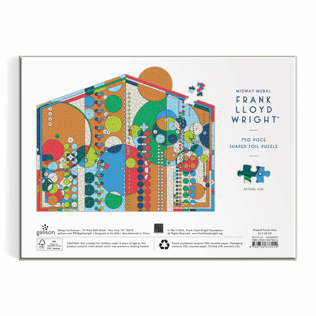 Frank Lloyd Wright Midway Mural 750 Piece Shaped Foil Puzzle Galison