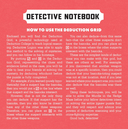 Murdle in The Hedge Maze 500 Piece Jigsaw Puzzle