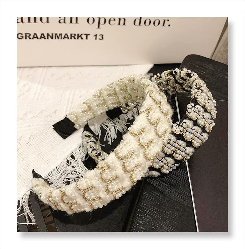 Pearl & Glitter Weave Headband