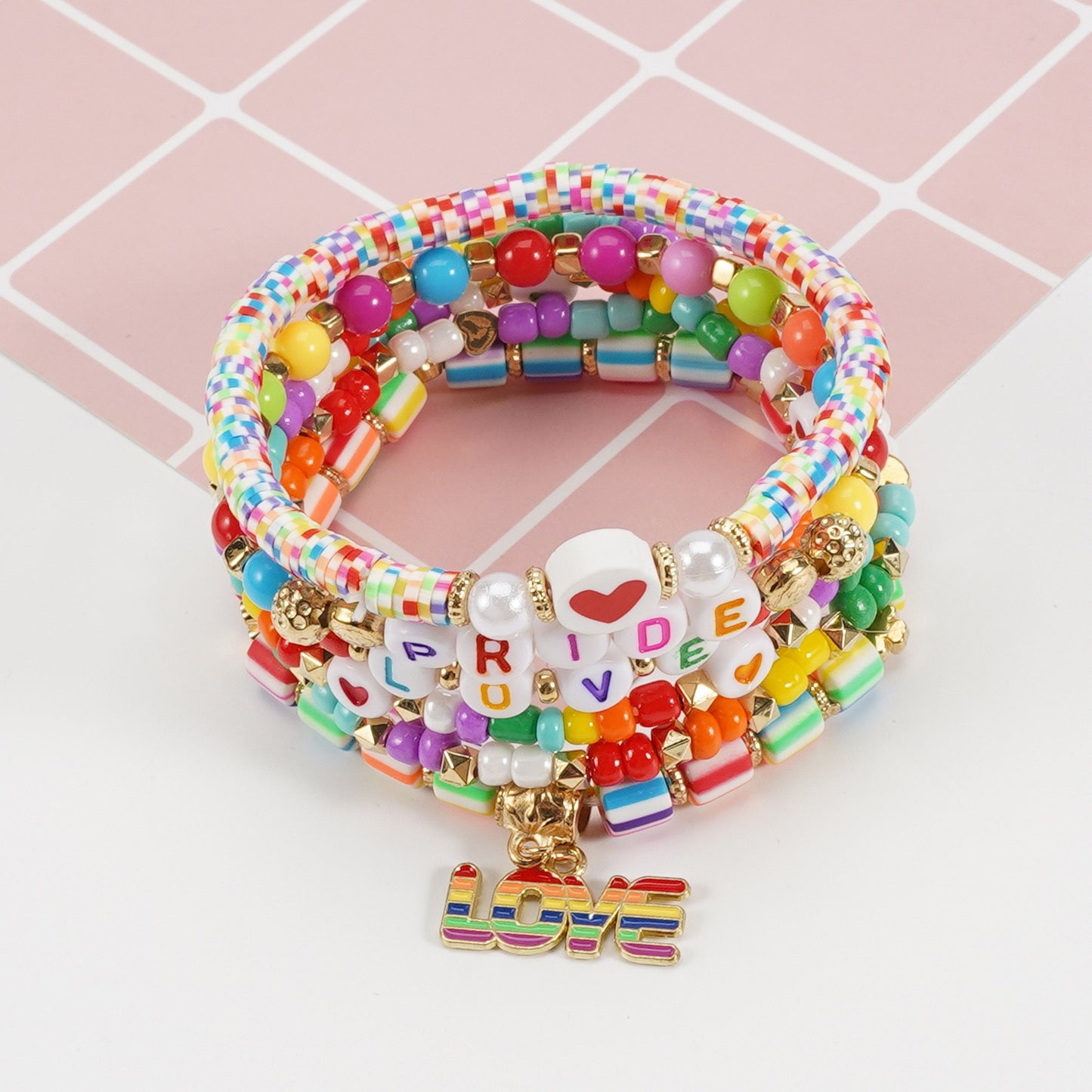 Pride Beaded Bracelet Stack – Rainbow Jewelry for Pride Month