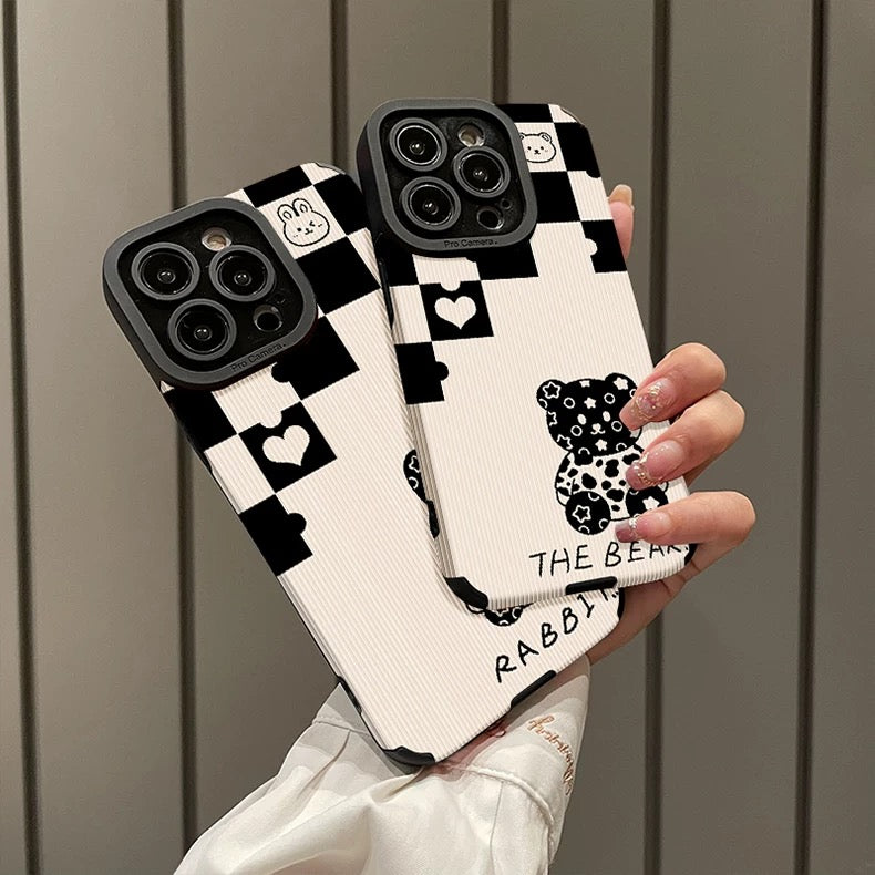 Cute Animal Checkerboard Phone Case
