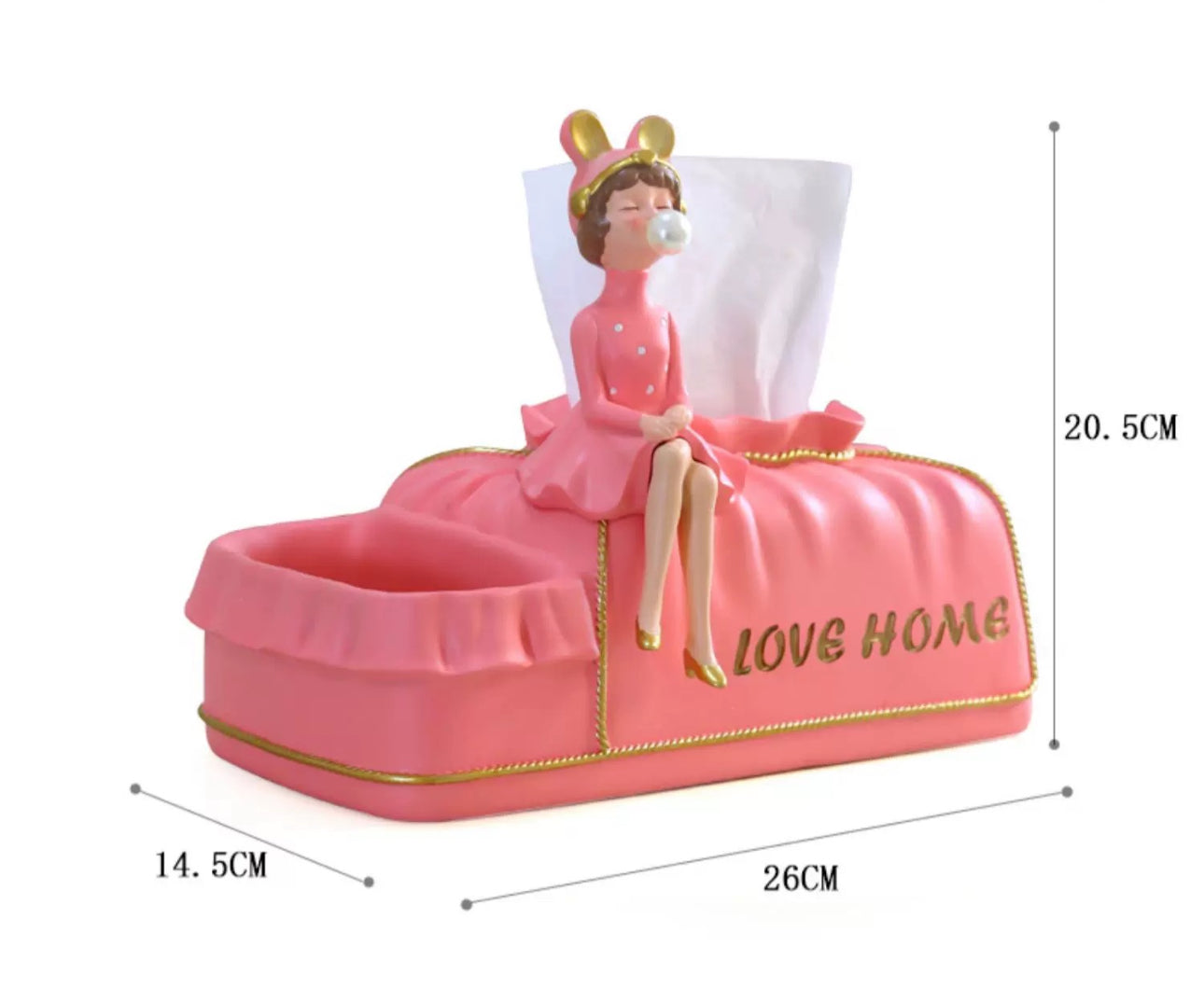Cute Bubble Girl Design Tissue Box with Storage V Boutique Studio