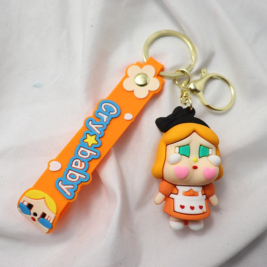3D Cartoon Crying Girl Keychain