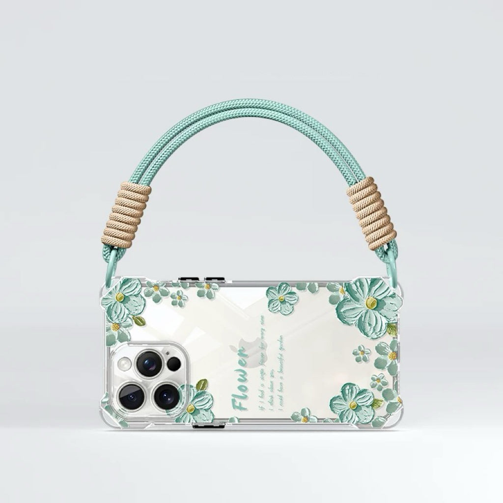 Transparent Floral Strap Phone Case V Boutique Studio