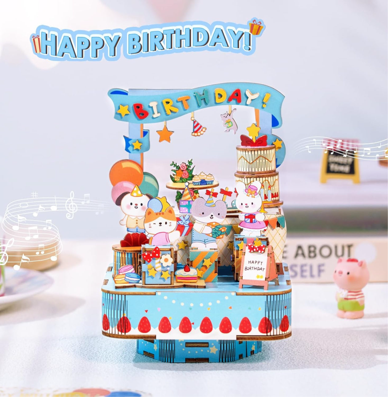 DIY Birthday Cake Music Box – 141pcs Puzzle Kit