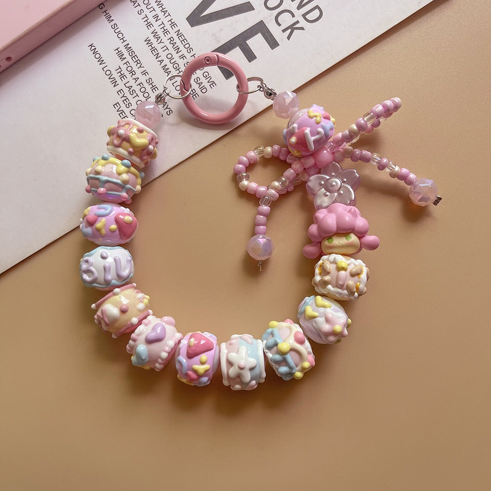 Handmade Beaded Cute Character Phone Lanyard