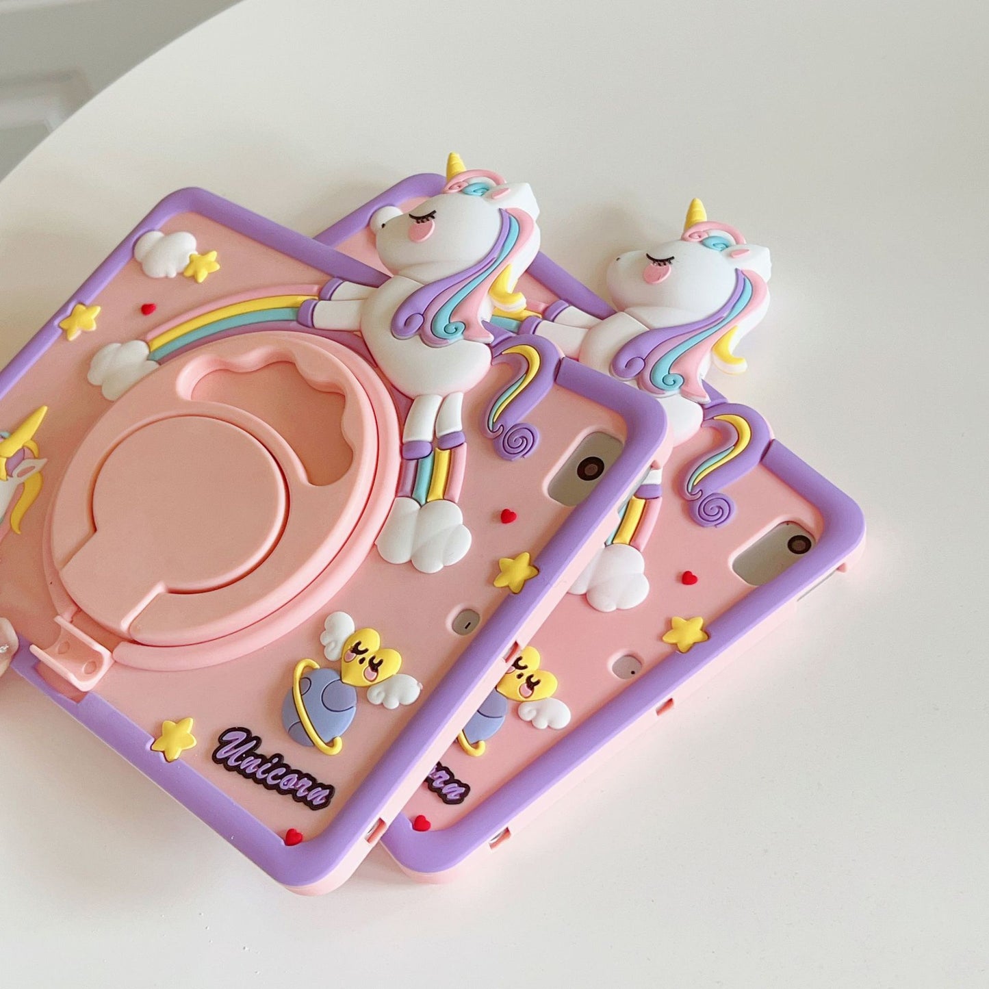 Cute Unicorn iPad Case with 360° Rotating Stand – Shockproof & Fun
