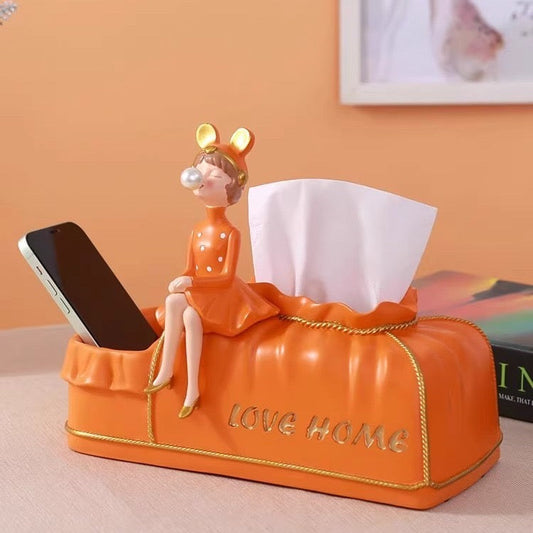 Cute Bubble Girl Design Tissue Box with Storage V Boutique Studio