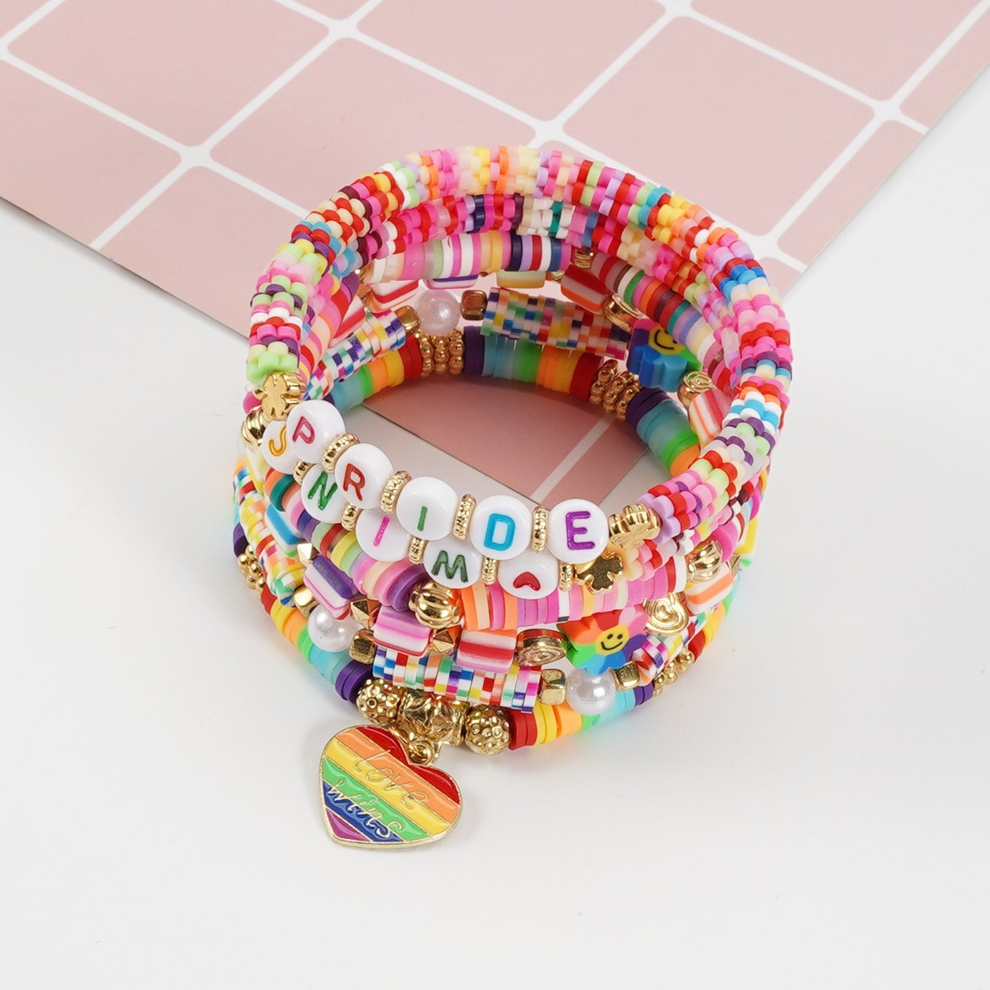 Pride Beaded Bracelet Stack – Rainbow Jewelry for Pride Month
