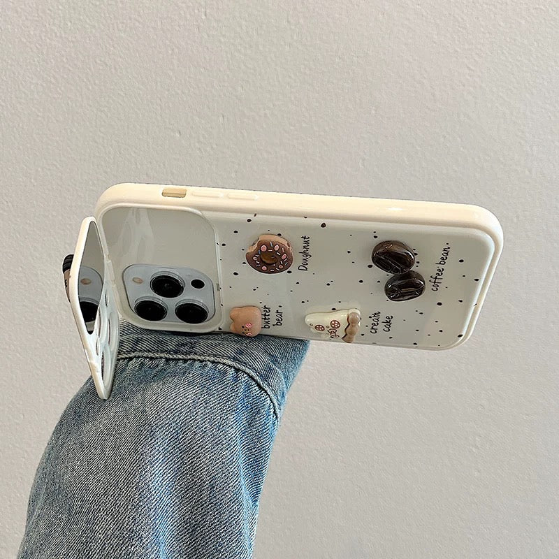Protective Coffee Cup Phone Case with Built-in Mirror