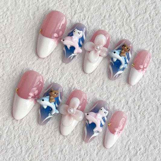 Kitty Cat Cruise Press-on Nail V Boutique Studio