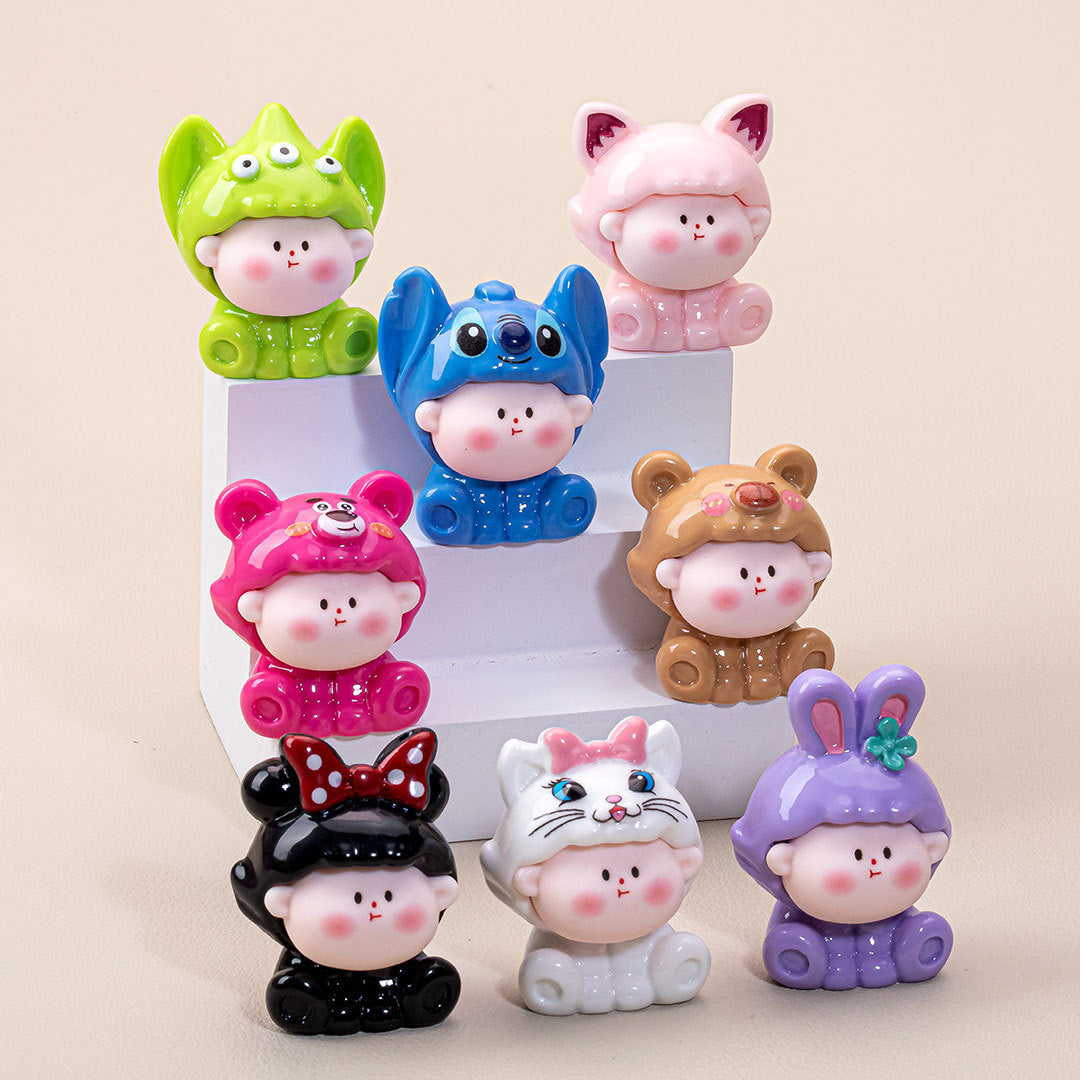 Resin Cartoon Baby Figurines – DIY Keychain & Craft Set