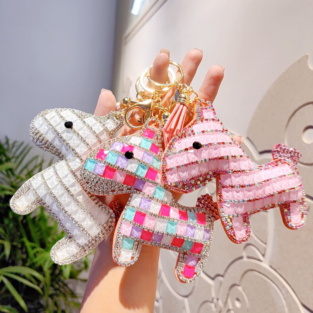 Rhinestone Horse Keychain