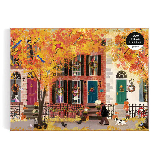 Autumn in the Neighborhood 1000 Piece Puzzle Galison
