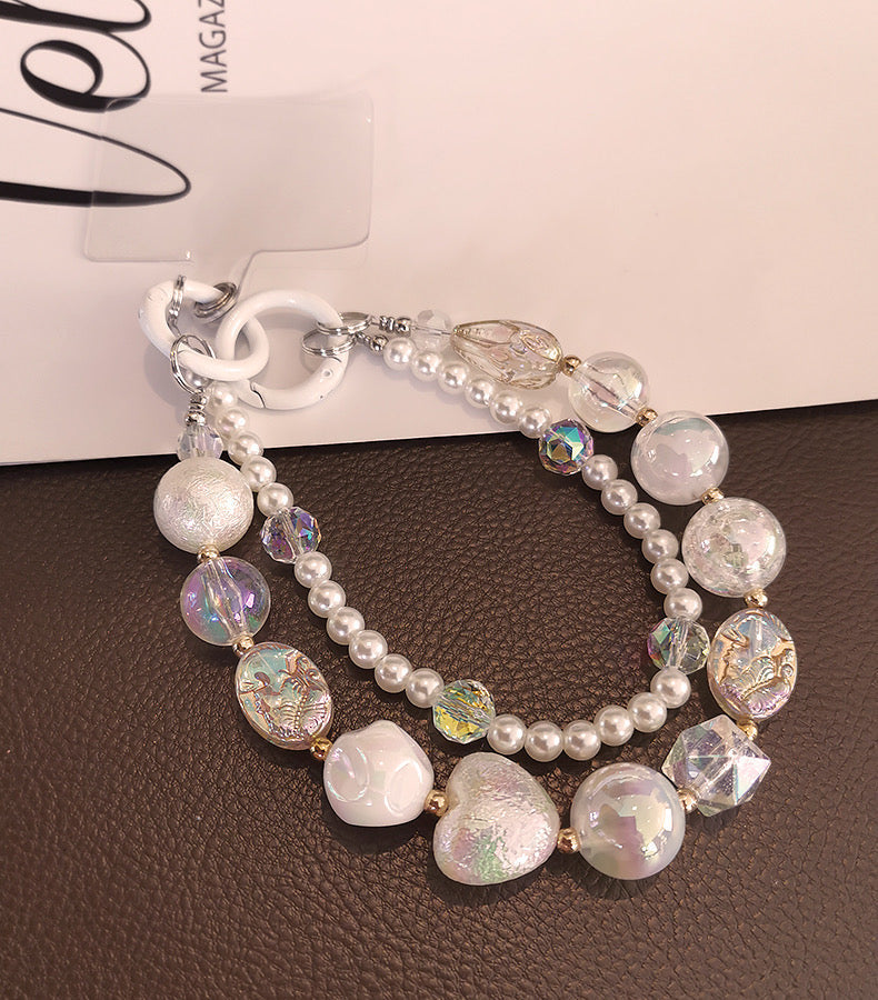 Aurora Pearl Charm Phone Lanyard