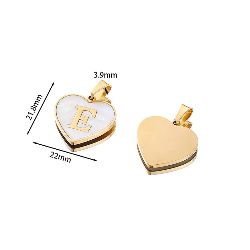 Elegant Heart Alphabet Charms for Jewelry Making V Boutique Studio