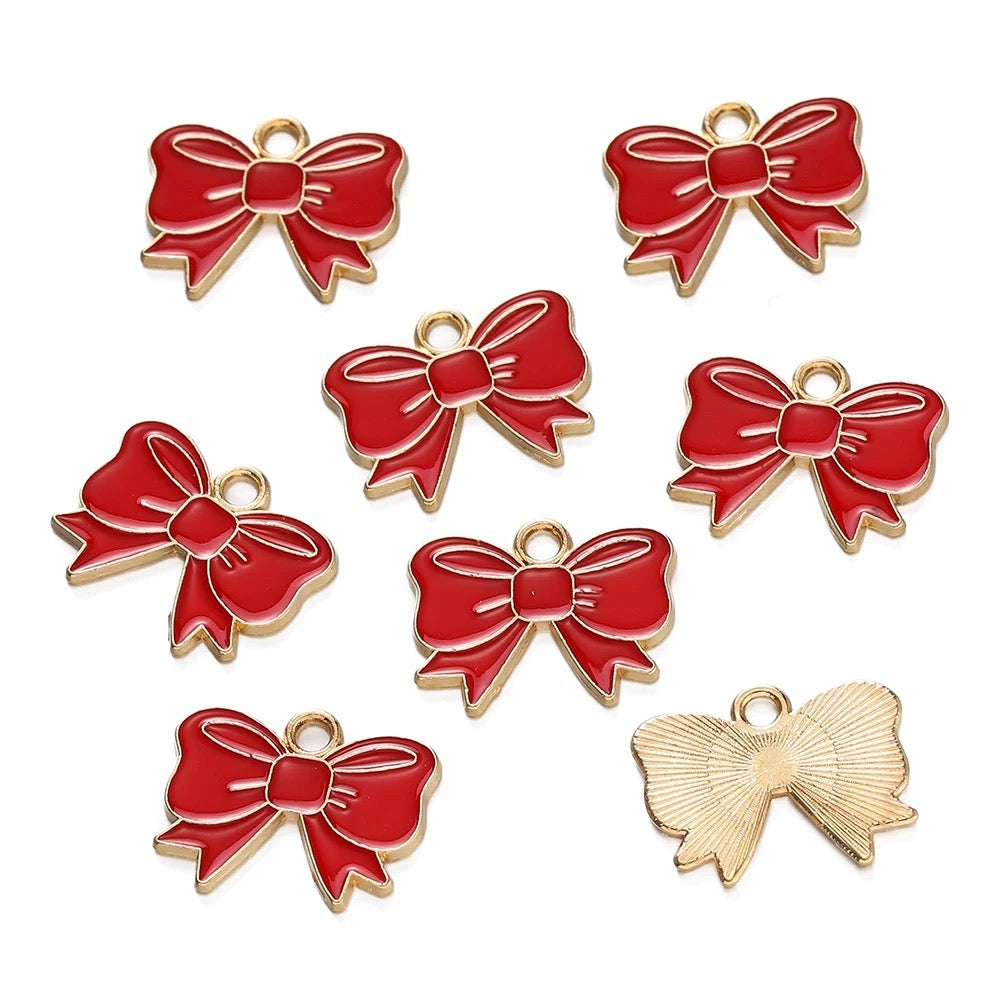 Colorful Bow Alloy Charms for Jewelry Making - Cute DIY & Craft Projects (Set of 8)