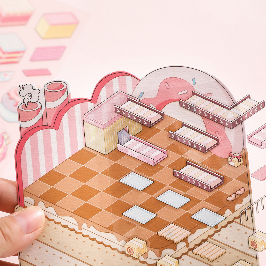 Factory Miniature Sticker Kit β 3D DIY Scene for Journals & Crafts