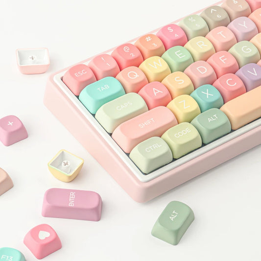 Candy Rainbow Keycaps Set – MOA Profile PBT for Mechanical Keyboards