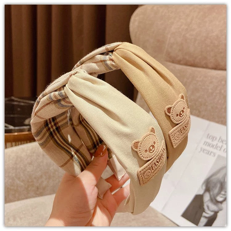Bear Love Plaid Headband