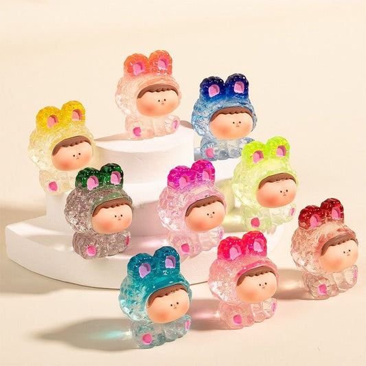 Crystal Bunny Resin Baby Figurines – DIY Charms & Cute Desk Decor V Boutique Studio