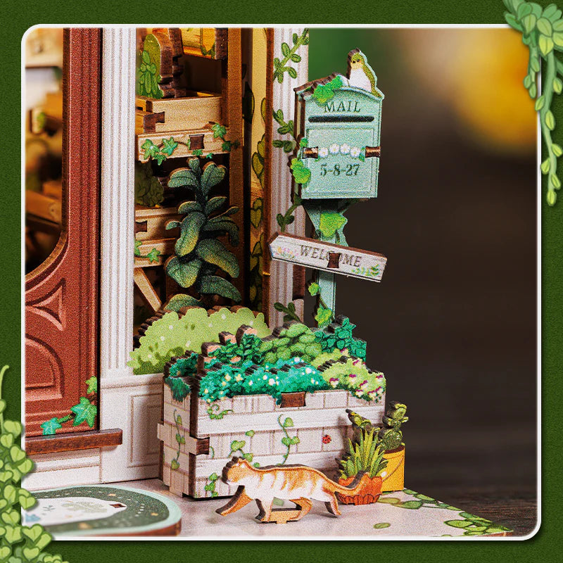 Green Life Bookshop – DIY Wooden Miniature Book Nook Kit
