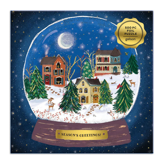 Winter Snow Globe 500 Piece Foil Jigsaw Puzzle Galison