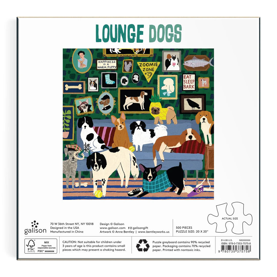 Lounge Dogs 500 Piece Puzzle Galison
