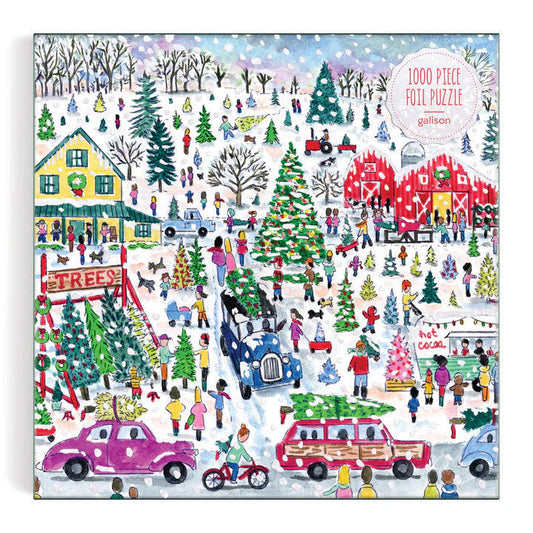 Michael Storrings Christmas Tree Farm 1000 Piece Foil Puzzle Galison