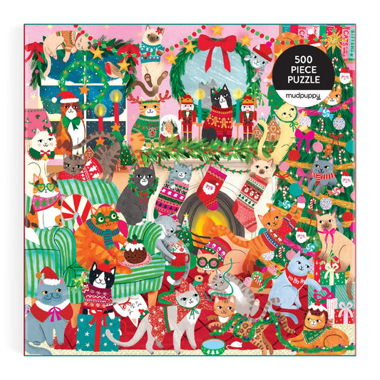 Merry Catmas 500 Piece Family Puzzle Mudpuppy