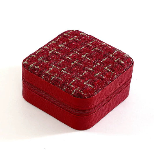 Premium Tweed Jewelry Organizer Box - Assorted Colors - Ideal for Storage and Organization V Boutique Studio