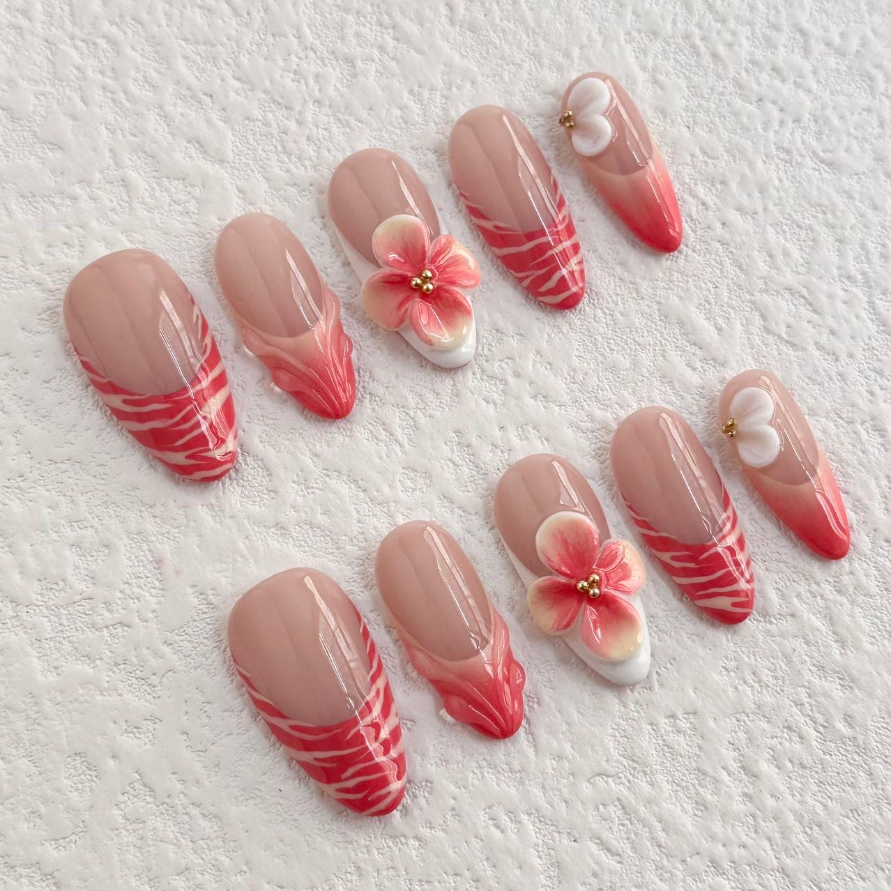 Floral Blush Press-on Nails