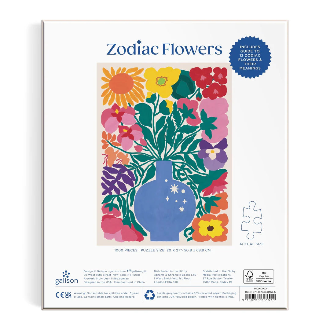 Zodiac Flowers 1000 Piece Puzzle Galison