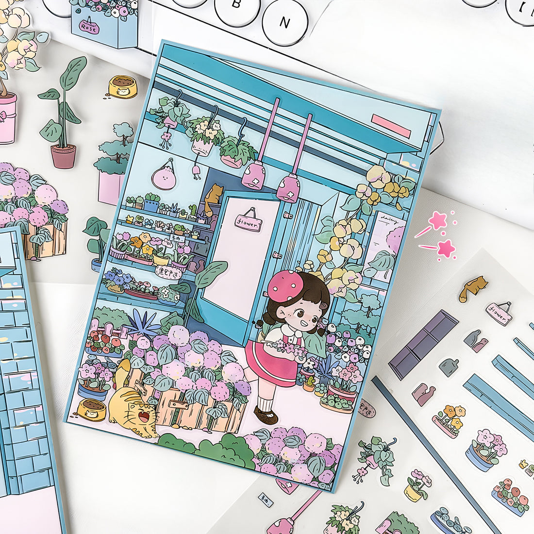 Adorable Room Scene Stickers – 3D Mini DIY for Journals & Scrapbooking