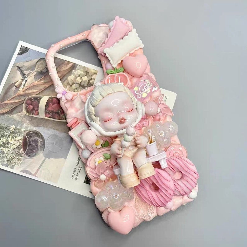 Handmade 3D Cream Doll Phone Case – Kawaii Design