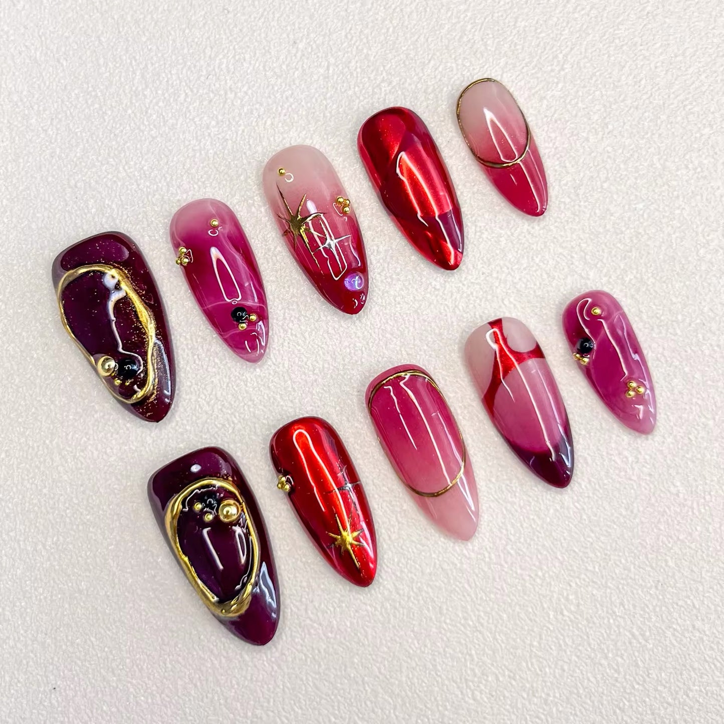 Crimson Craze Press-on Nails