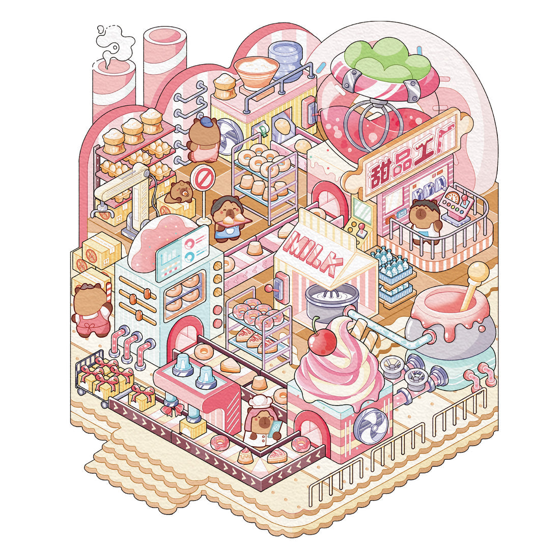 Factory Miniature Sticker Kit β 3D DIY Scene for Journals & Crafts