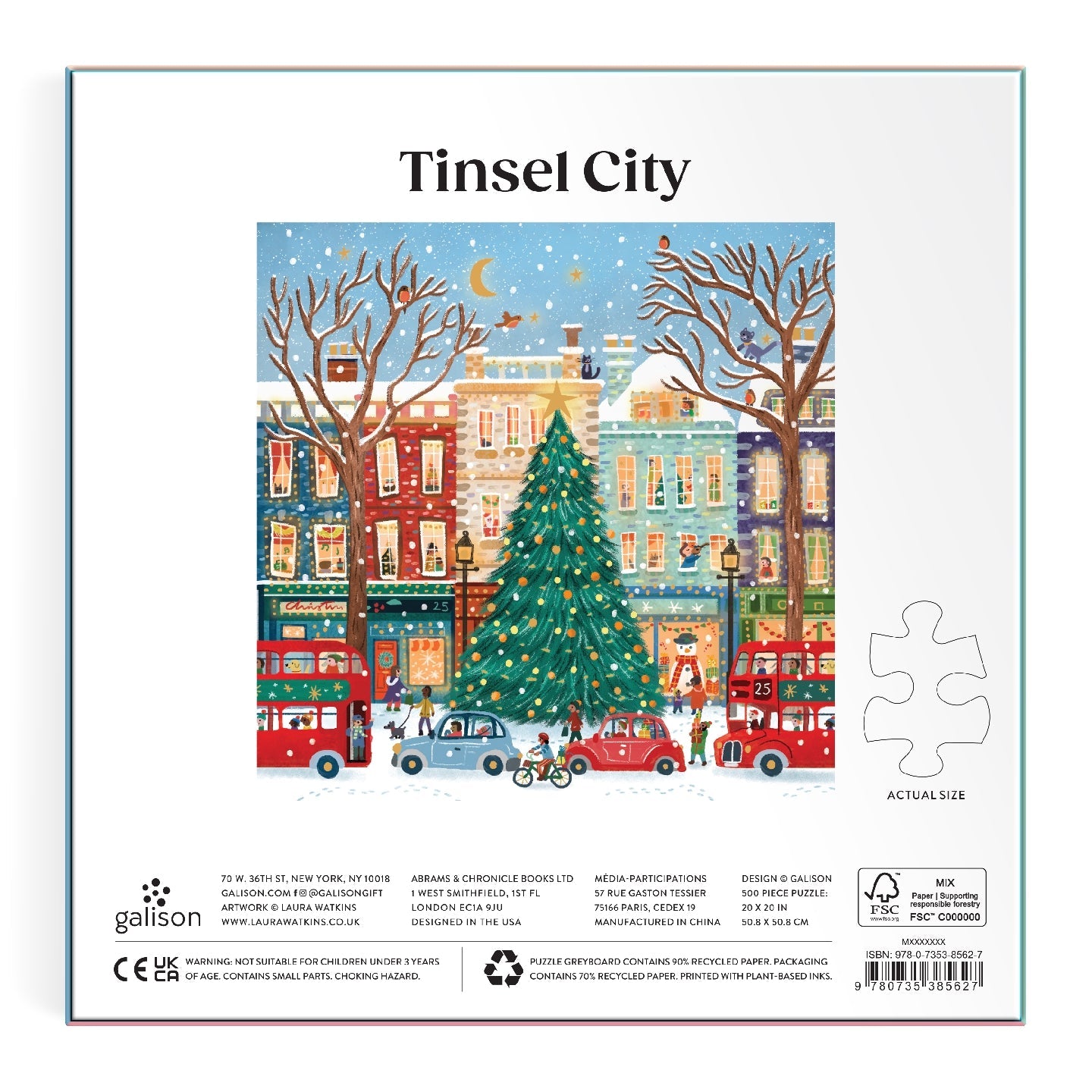 Tinsel City 500 Piece Foil Puzzle Galison