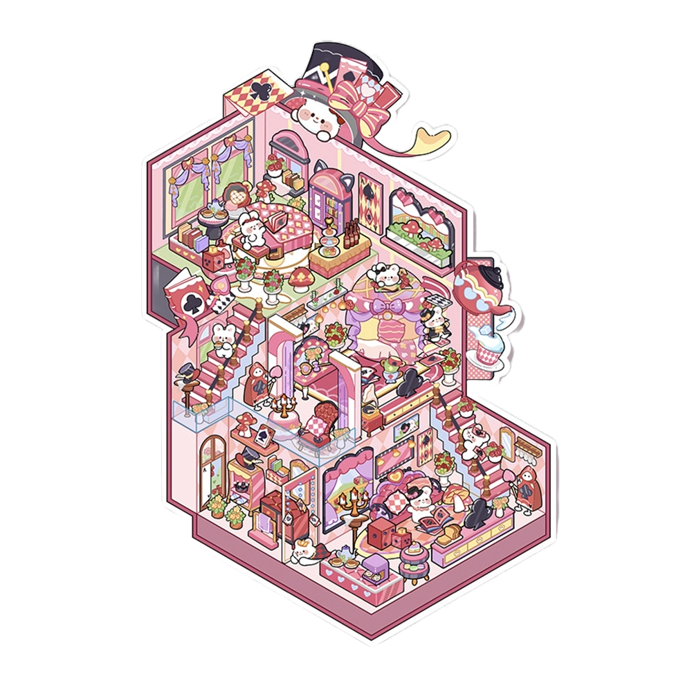 Kawaii Miniature Scene Stickers – 3D DIY for Scrapbooks & Journals
