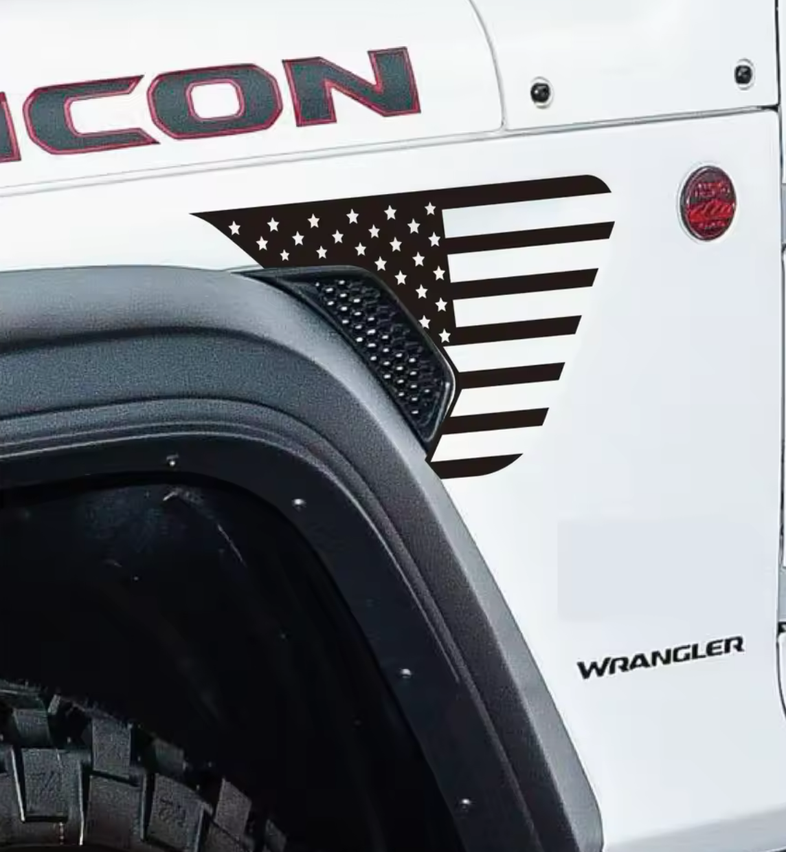 2 Pcs USA Flag Fender Vent Decals – Multi-Color Vinyl Stickers for Jeep