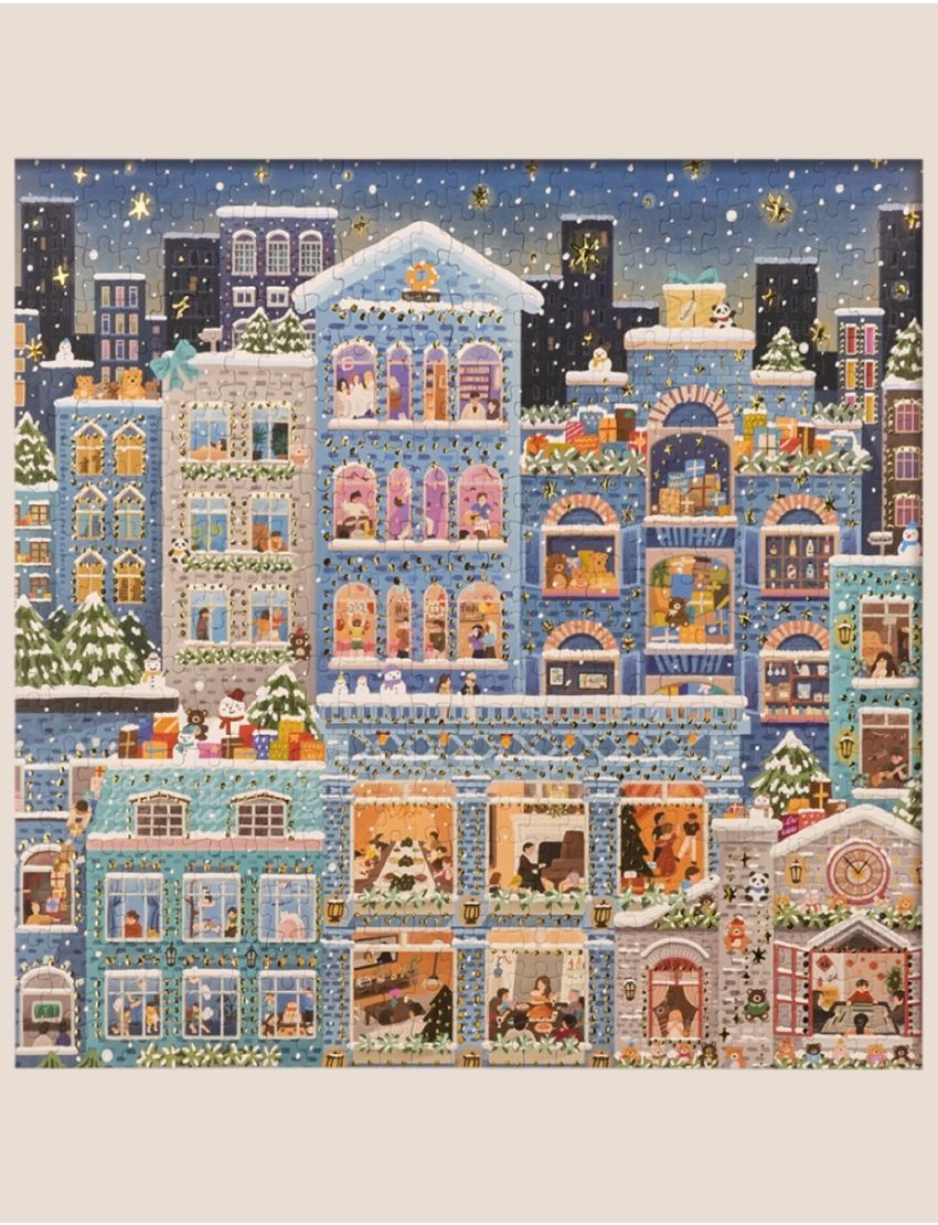 Merry Snowy Night 500 Pieces Foil Puzzle
