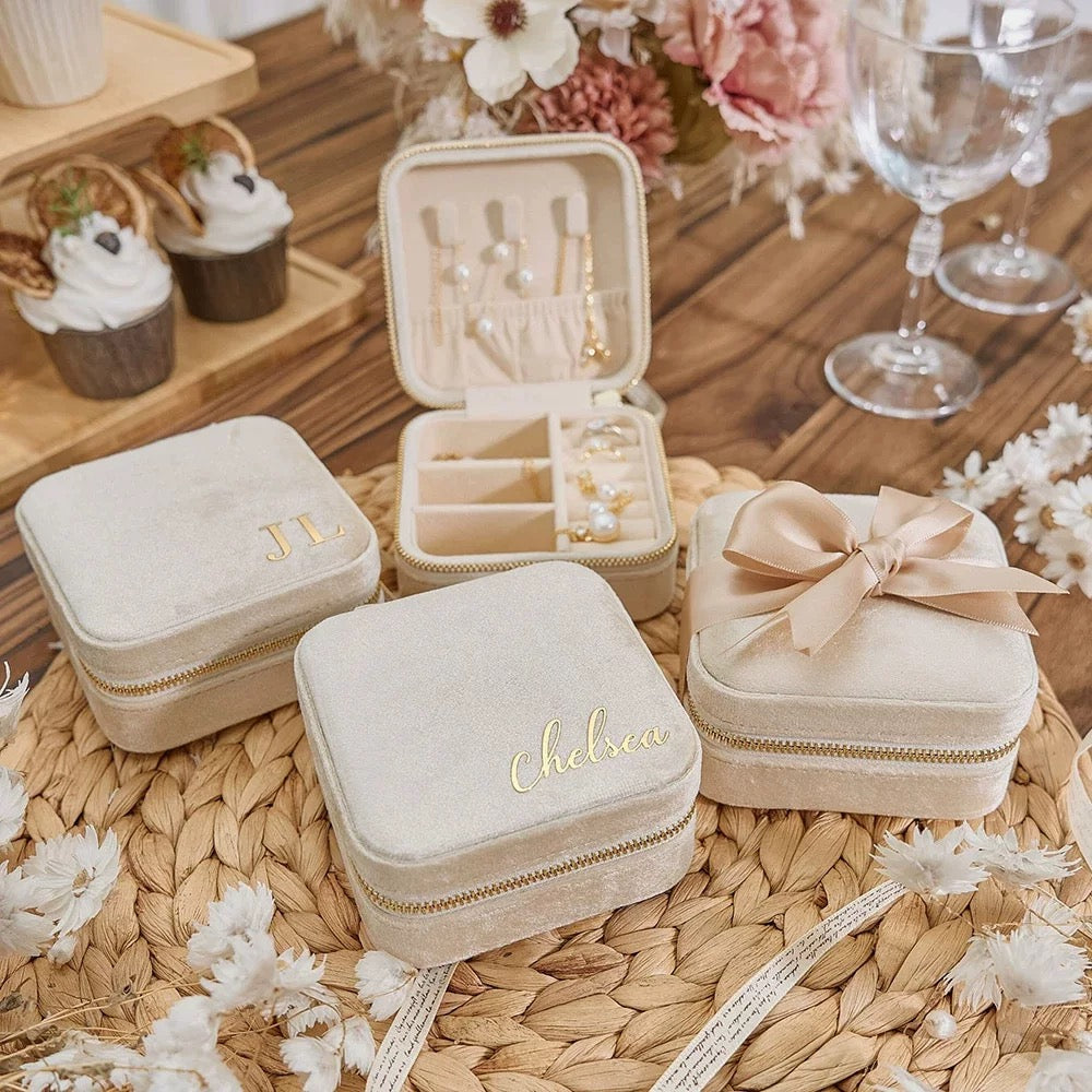 Custom Travel Jewelry Box – Personalized Organizer with Hooks & Rings