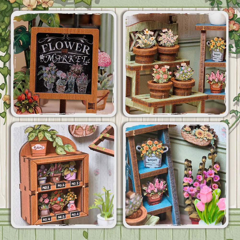 Champs-Élysées Florist – DIY Wooden Miniature Book Nook Kit